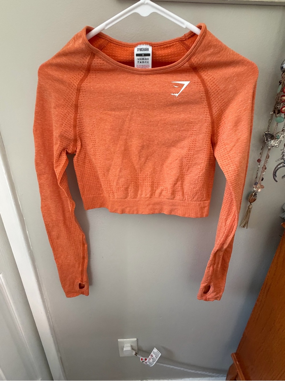 Gymshark Orange Heather Performance Tee. Medium